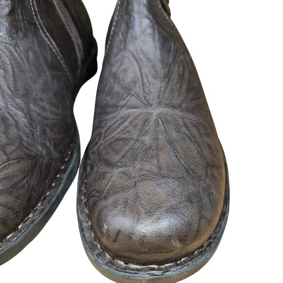 New Nikki Star Ankle Boots Brown Leather Crinkle 68739 Size 12 Womens - Picture 8 of 11